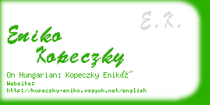 eniko kopeczky business card